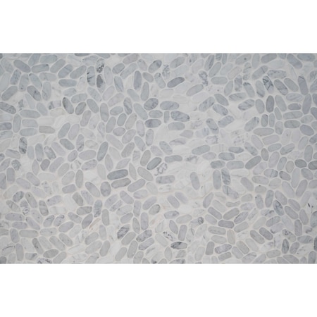 Msi Sliced Carrara 10.61"X 11.73" White Marble Pebble Mosaic, 10PK ZOR-MD-0378